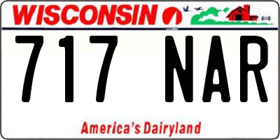 WI license plate 717NAR