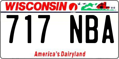 WI license plate 717NBA