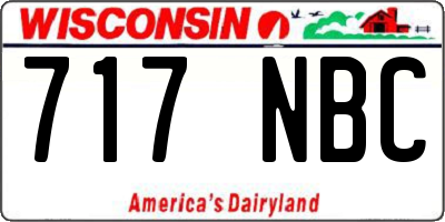 WI license plate 717NBC