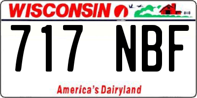 WI license plate 717NBF