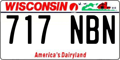 WI license plate 717NBN