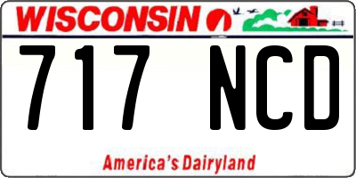 WI license plate 717NCD