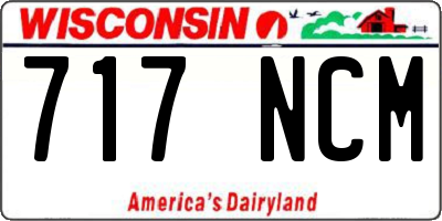 WI license plate 717NCM