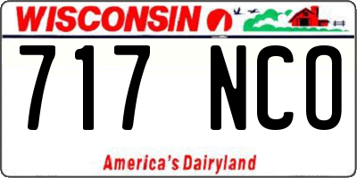 WI license plate 717NCO