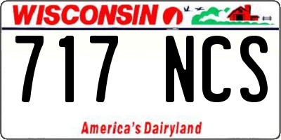 WI license plate 717NCS