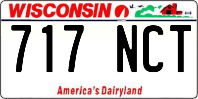 WI license plate 717NCT