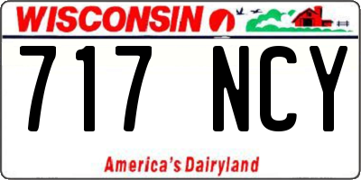 WI license plate 717NCY