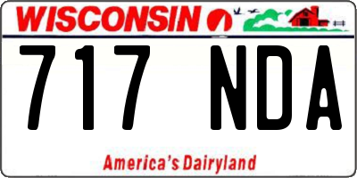 WI license plate 717NDA