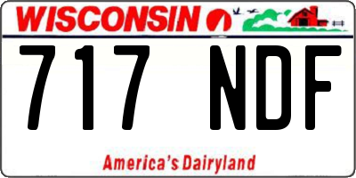 WI license plate 717NDF