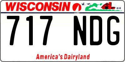 WI license plate 717NDG
