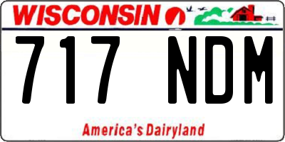 WI license plate 717NDM