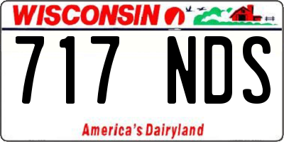 WI license plate 717NDS