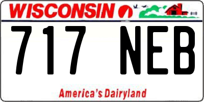 WI license plate 717NEB