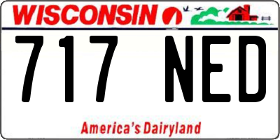 WI license plate 717NED