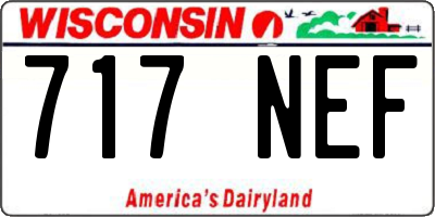 WI license plate 717NEF