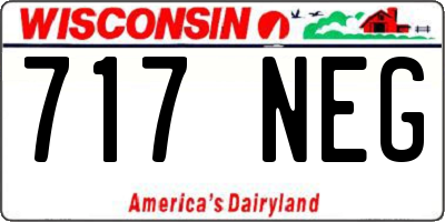 WI license plate 717NEG