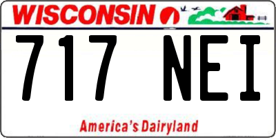 WI license plate 717NEI