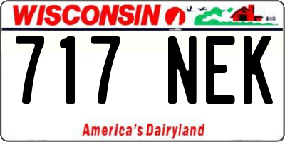 WI license plate 717NEK