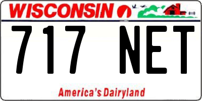 WI license plate 717NET