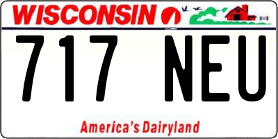 WI license plate 717NEU