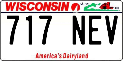 WI license plate 717NEV