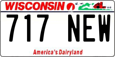 WI license plate 717NEW