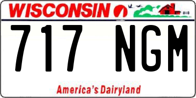 WI license plate 717NGM