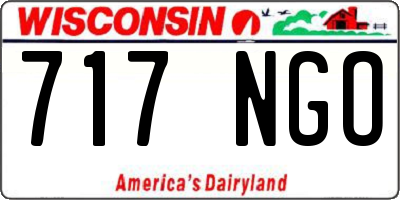 WI license plate 717NGO