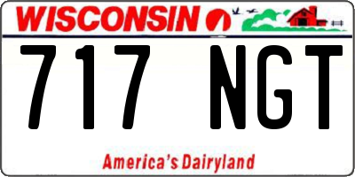 WI license plate 717NGT