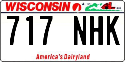 WI license plate 717NHK