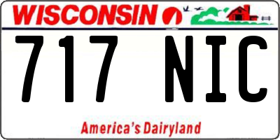 WI license plate 717NIC