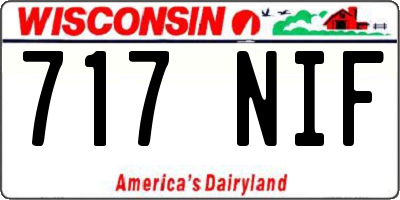 WI license plate 717NIF