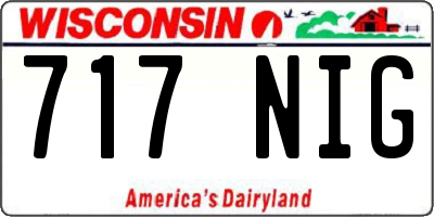 WI license plate 717NIG