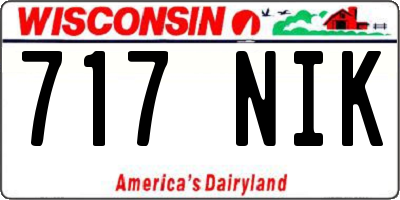 WI license plate 717NIK