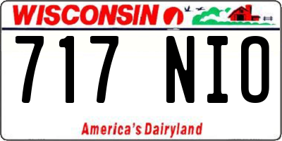 WI license plate 717NIO