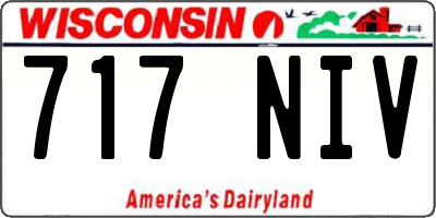 WI license plate 717NIV
