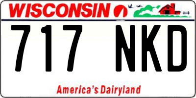 WI license plate 717NKD