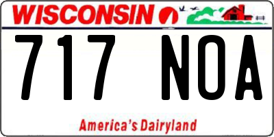 WI license plate 717NOA