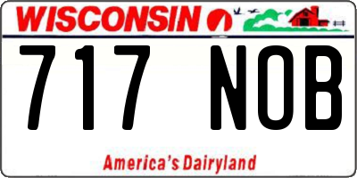 WI license plate 717NOB