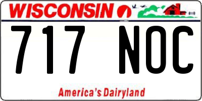 WI license plate 717NOC