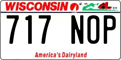 WI license plate 717NOP