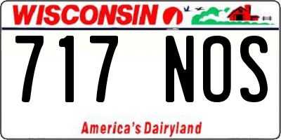 WI license plate 717NOS