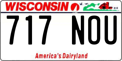 WI license plate 717NOU