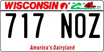 WI license plate 717NOZ
