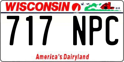 WI license plate 717NPC
