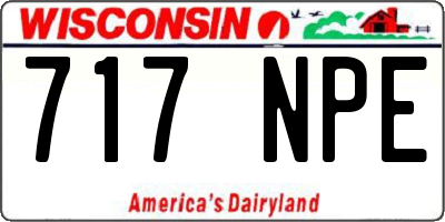 WI license plate 717NPE