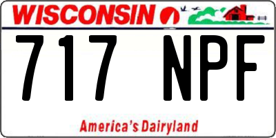 WI license plate 717NPF