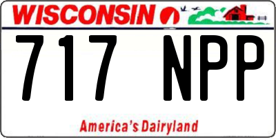 WI license plate 717NPP