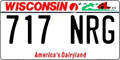 WI license plate 717NRG