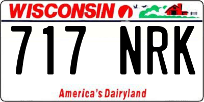 WI license plate 717NRK